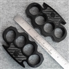 BURN Knives Custom Knuckles Black Aluminum 3/4" Black Carbon Fiber Punisher Skull