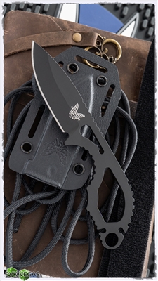 Benchmade Follow-Up Fixed Blade Knife, Black S30V