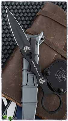 Benchmade SOCP Dagger Fixed Blade,  Black 440C, Gray Sheath