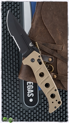 Benchmade Sibert Adamas AXIS Lock, Serrated Black D2, Black G10