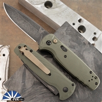 Benchmade CLA Auto 4300BK-02 DLC Stonewash MagnaCut Blade, OD Green G10 Scales