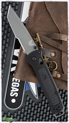 Benchmade Bailout AXIS Lock, Black Grivory, Gray Serrated CPM-3V