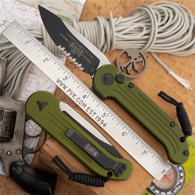Microtech LUDT 135-2OD Two Tone Blade OD Green Handle