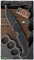 Boker Plus Vox Karakurt Automatic Knife, Black Aluminum Handle, 3" Black 154CM