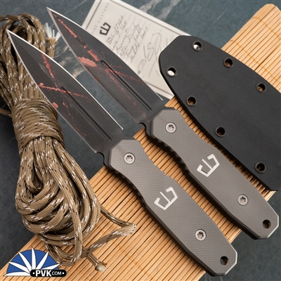 Blackside Customs P7SDM, Blood Splatter Magnacut, Titanium Scales, Black Kydex Sheath