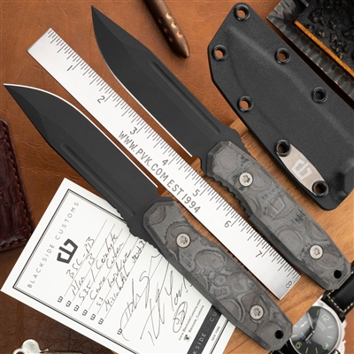 Blackside Customs PB Plan B Black Cerakote S35VN, Camo Carbon