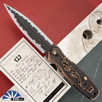 Blackside Customs/Starlingear P7SDM Magnacut Blade, Custom Copper Handle Starlingear Slickster Skulls, One Of A Kind
