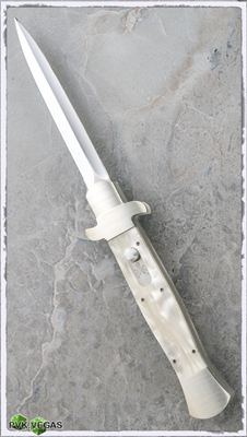 BURN Knives OTF D/A Italian Stiletto White Pearlex