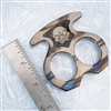 BURN Knives Two Finger Knuckles Titanium 1/2" Thick Carbon Fiber Inlay Burn Skull Logo With Custom Torched Pattern V2