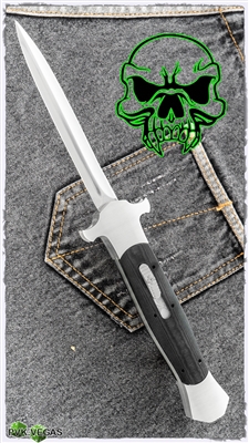 BURN Knives Hammerhead D/A OTF Linen Micarta Inlays Hand Rubbed Satin Dagger
