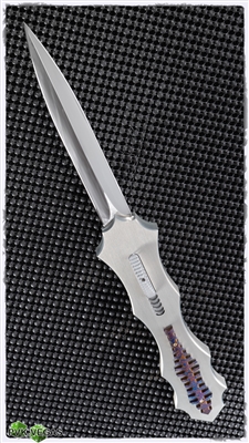 BURN Knives Vengeance D/A OTF Timascus Spinal Cord Mirror Polishe Dagger
