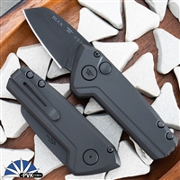 Buck 839 Mini Deploy Black Out Pro - Black Cerakote Coated CPM S35VN Wharncliffe Blade,  Aluminum Handle Scales, Black Hardware