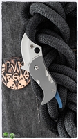 Spyderco Pochi Frame Lock Knife, Titanium Scales, 1.56" Satin CPM-S45VN