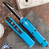 Microtech Ultratech 119W-1BLS Warhound Black Blade, Blue Handle Signature Series