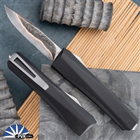 Core Edge USA 0331 E1 Damascus Core Cu-Mai Single Edge Blade, 6061 Black Aluminum Handle, Stainless Steel HW