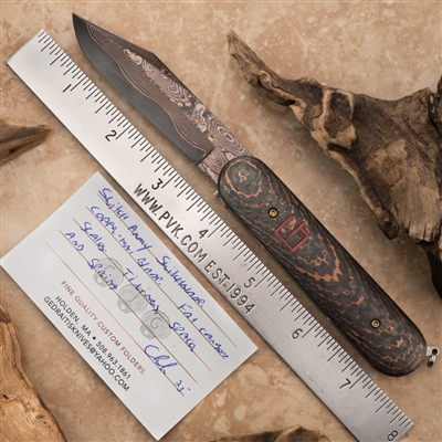 Chuck Gedraitis Custom Switch Army Switchblade, Copper-Mai Clip Point W/Fat Carbon Copper Scales