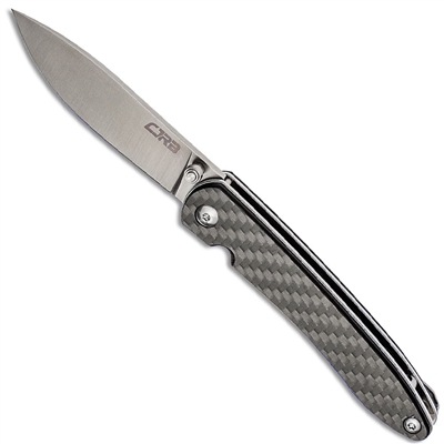 JRB Cutlery Ria Folding Knife 2.95" 12C27 Satin Drop Point Blade, Carbon Fiber Handles