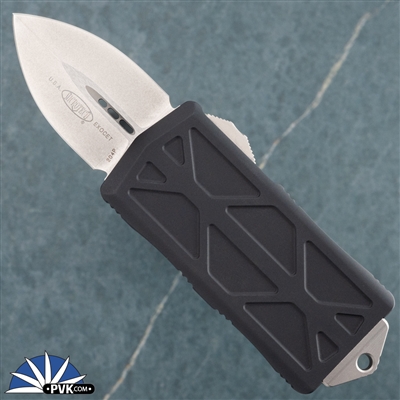 Microtech Exocet 157-10 Double Edge Stonewash Blade, Black Handle 06/2019 Proof Run #118