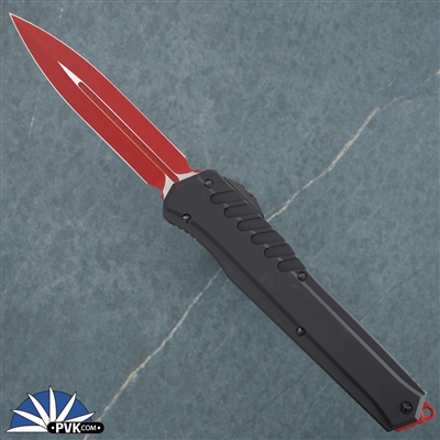 Microtech Cypher 242M-1RDBK Double Edge Red Blade, Black MK7 Handle 08/2018 #076