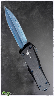 Marfione Custom Combat Troodon D/E Spike Grind Blue Herring Bone Blade w/ Blued Ti Hardware