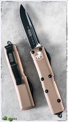 Microtech UTX-85 Auto S/E 231-1TA Tan Handle Black Blade