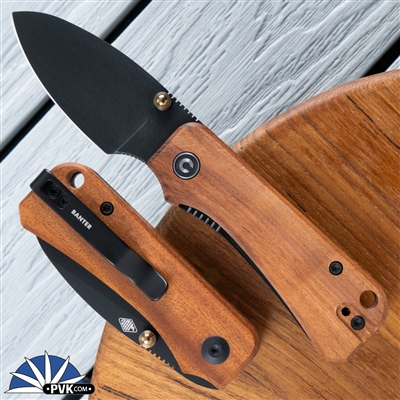 CIVIVI Baby Banter Liner Lock, Black Stonewash Nitro-V Blade, Cuibourtia Wood Handles