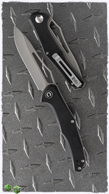 CIVIVI Fracture Drop Point Slip Joint Knife, Black G-10, 3.5" BB/SW Steel Blade