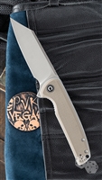 CIVIVI Brigand Liner Lock Knife, Tan G-10 Scales, 3.5" Satin D2