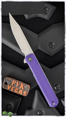 CIVIVI Knives C917D Chronic Flipper Knife Satin Clip Point, Purple G10 Handle