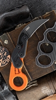 CRKT Provoke Orange Kinematic Morphing Karambit Folding Knife, 2.4" Black Stonewashed Stainless Steel,  Neon Green Handle