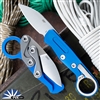 CRKT 4050 Kinematic Provoke EDC Folding Karambit 2.56" D2 Satin Blade, Blue Aluminum Handles