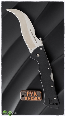 Cold Steel 4" Black Talon 2 Lockback, 4" Satin Serrated CPM-S35VN Steel Blade, Black G10 Scales