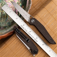 CIVIVI McKenna Front Flipper Knife Black Stonewash Copper Handle 2.92" Damascus Blade - C905DS-2