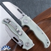 Demko Knives AD20.5 S35VN Stonewash Slotted Shark Foot Blade, Shark Lock, Natural G10 Handles