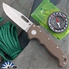 Demko Knives MG AD20S Shark-Lock Stonewash Clip Point Blade, Flat Dark Earth  G10 Peel-Ply Handles