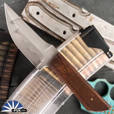Doug Kurz Knives Fixed Blade Hamon Blade, Vintage Micarta Scales