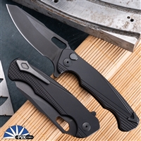 Dead Reckon Knives RB-1312-37 Black Ridgeback, SbNi Blade, Type III Black Ano Handle V1