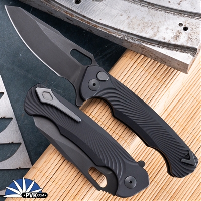 Dead Reckon Knives RB-1322-37 Black Ridgeback, SbNi Blade, Type III Black Ano Handle V2