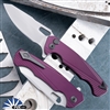 Dead Reckon Knives RB-1512-27 Purple Ridgeback, Satin Blade, Type III Purple Ano Handle V1