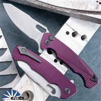 Dead Reckon Knives RB-1512-27 Purple Ridgeback, Satin Blade, Type III Purple Ano Handle V1