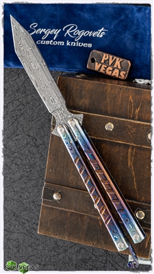 ExtremAddiction Custom Kris B2 Balisong Full Dress Timascus Handles With A damasteel Tanto Blade