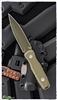 EOS Mini Thresher Fixed Blade Knife, Green G10 Scales,  3.6" Green CPM-3V, Bronze Knuck W/Kydex Sheath