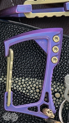 EOS Titanium Carabiner Purple Finish with Gold Hardware