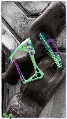 EOS Titanium Carabiner Green Finish with Purple Hardware