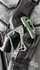 EOS Titanium Carabiner Stonewash Finish with Green Hardware