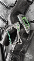 EOS Titanium Carabiner Stonewash Finish with Green Hardware