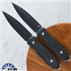 EOS Thresher CPM 3V Black Double Edge Carbon Fiber Handles Stonewash Spike Black Sheath