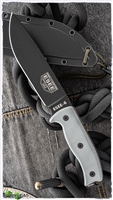 ESEE Knives ESEE-6P-B Fixed Blade Knife, Micarta Scales, 6.5" Black Coated Blade
