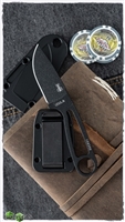 ESEE Knives Izula Black, Survival Neck Knife w/ Sheath & Kit