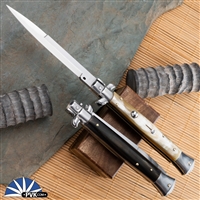 Frank B Italian Stiletto 11" Bayonet Blade Bi Tone Horn (Honey Horn Front, Dark Horn Back)(28cm)